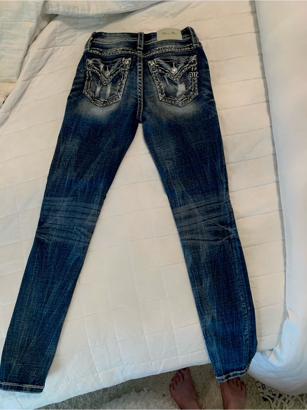 Miss Me Embellished Dark Blue Skinny Jeans - Picture 2 of 9